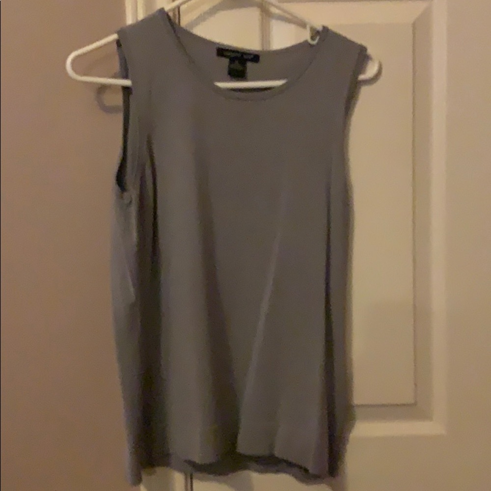 August Silk grey sleeveless shirt